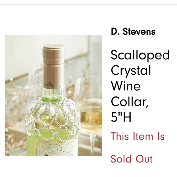 - D. Stevens Scalloped Crystal & Faux Pearl Wine Collar - Picture 3 of 3